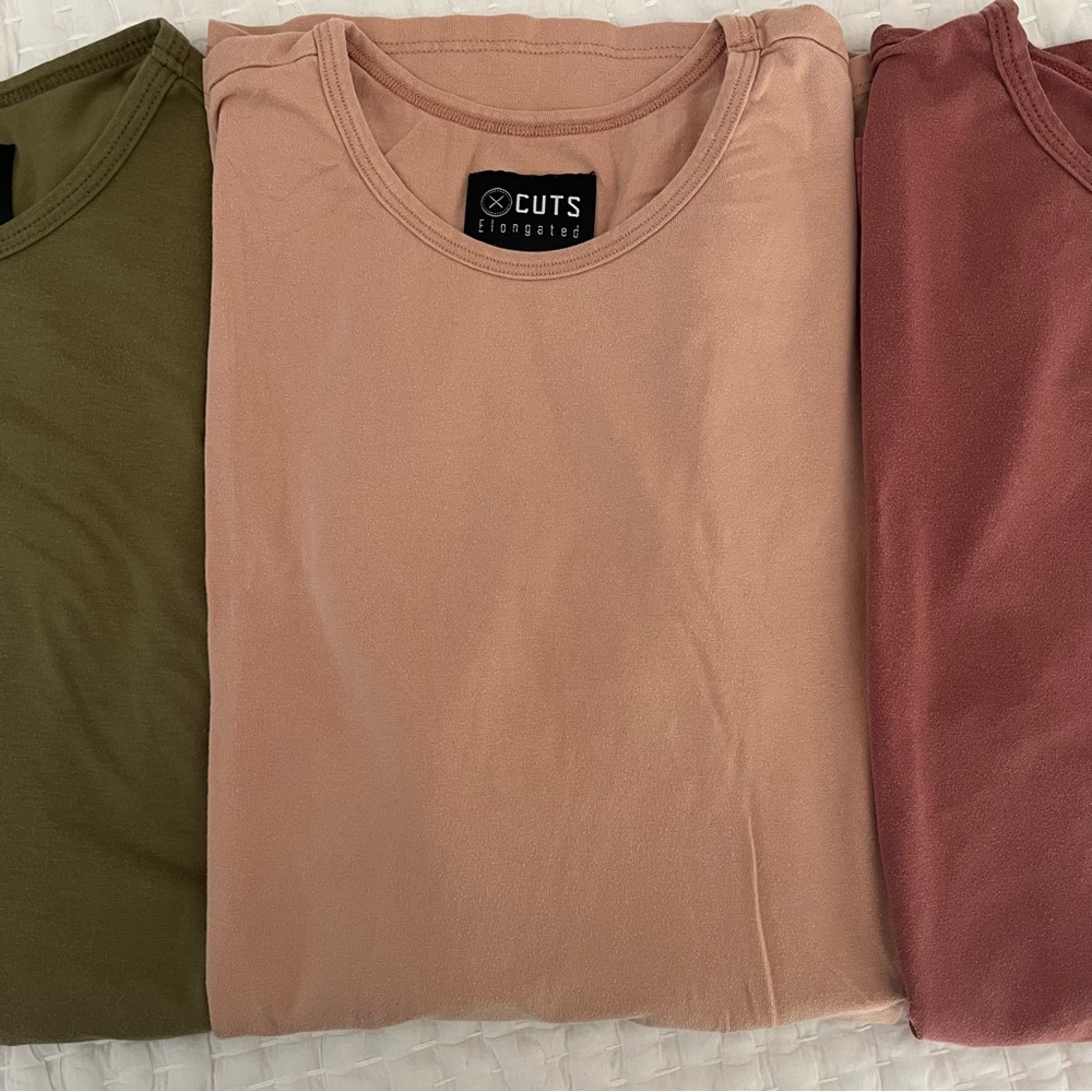 Cuts Clothing Elongated Trio - Olive, Peach, and Maroon